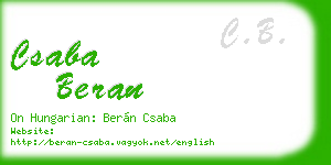 csaba beran business card